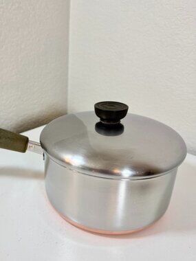 VTG Revere Ware 2 Qt -78 Saucepan Stainless Steel Copper Bottom 1801 USA w/ Lid
